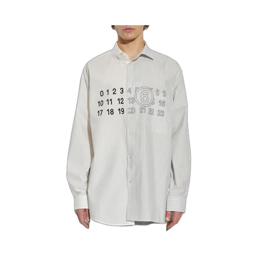 Mm6 Maison Margiela Panelled Stripe Detailed Long-Sleeve Shirt