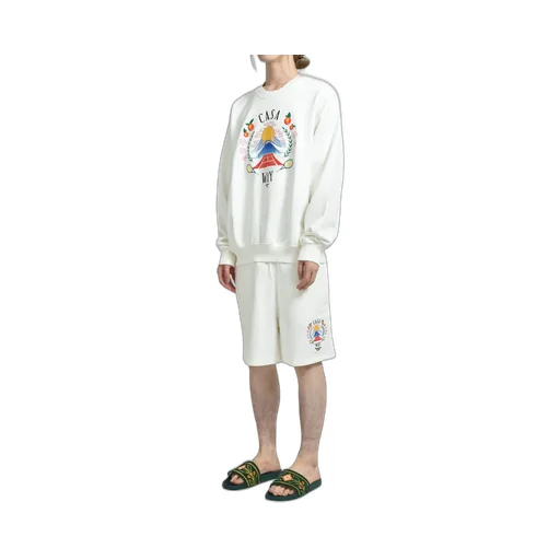 Casa Way Mountain Embroidered Sweatshorts / Wht