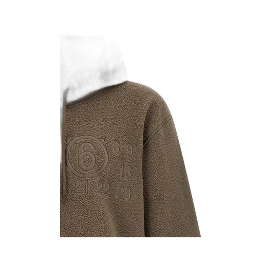 Mm6 Maison Margiela Numbers Embroidered Drawstring Hoodie
