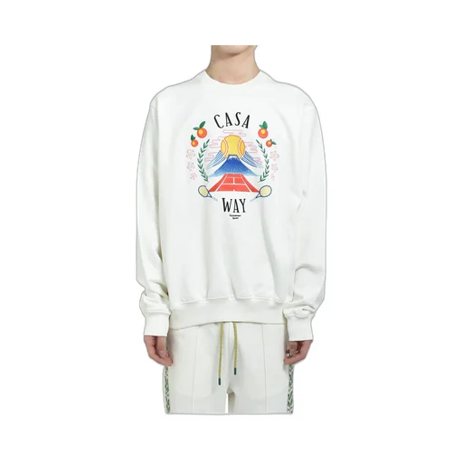 Casa Way Mountain Embroidered Sweatshirt / Wht