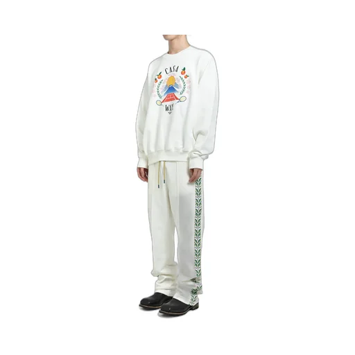 Casa Way Mountain Embroidered Sweatshirt / Wht