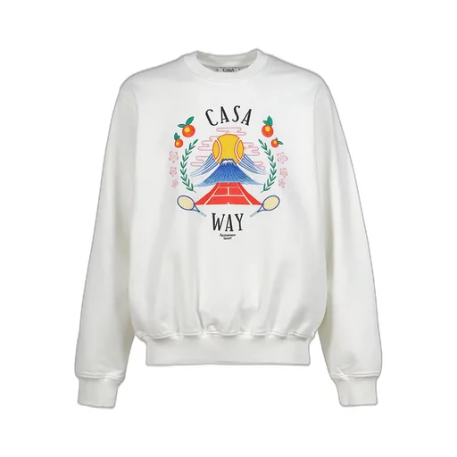 Casa Way Mountain Embroidered Sweatshirt / Wht