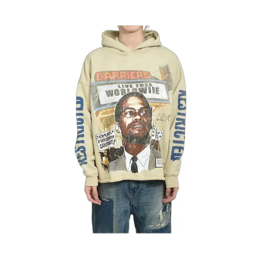 Malcolm X Cream Hoodie / Crm