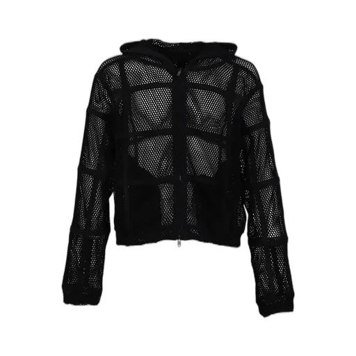 Prisoner Mesh Zip Up Hoodie / Blk