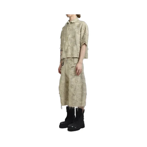 Oversized Boro Jacquard Shirts / Dusty Bei