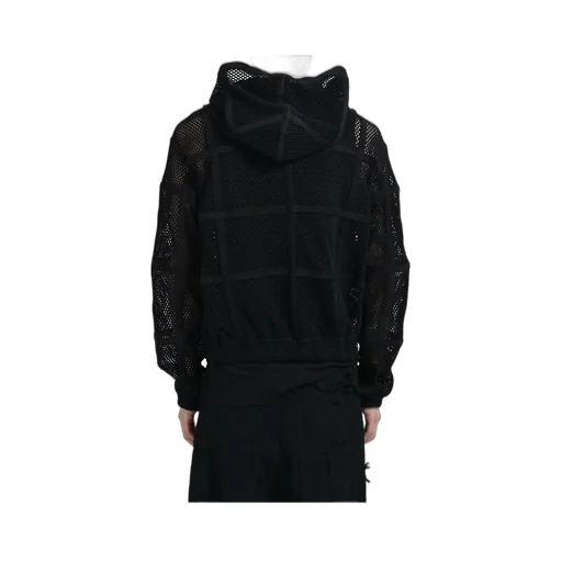 Prisoner Mesh Zip Up Hoodie / Blk