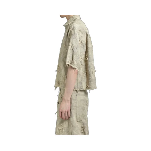 Oversized Boro Jacquard Shirts / Dusty Bei