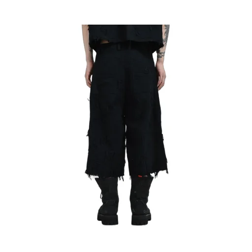 Boro Jacquard Baggy Shorts / Blk