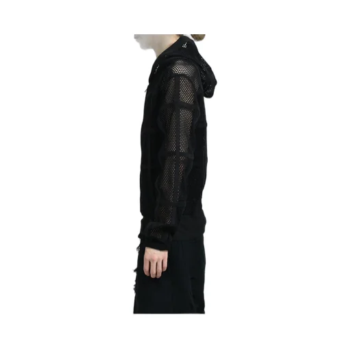 Prisoner Mesh Zip Up Hoodie / Blk