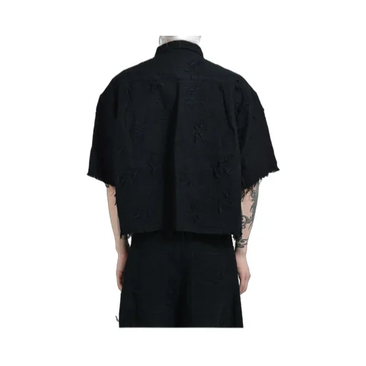 Oversized Boro Jacquard Shirts / Blk