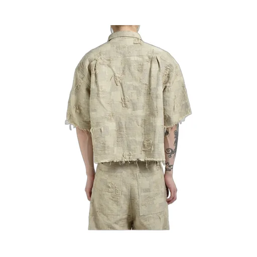 Oversized Boro Jacquard Shirts / Dusty Bei