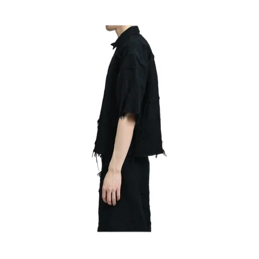 Oversized Boro Jacquard Shirts / Blk