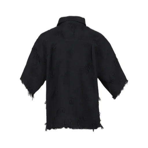Oversized Boro Jacquard Shirts / Blk