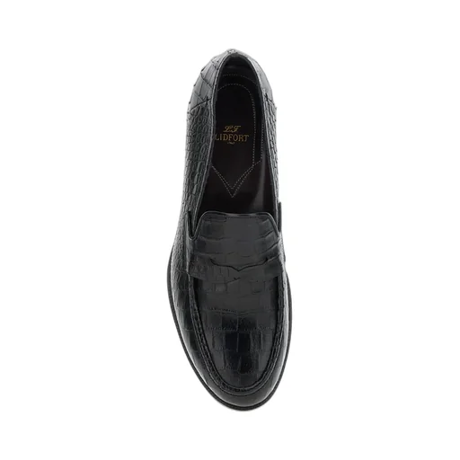 Lidfort Embossed Almond-Toe Loafers