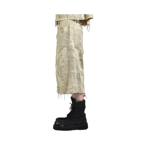 Boro Jacquard Baggy Shorts / Dusty Bei