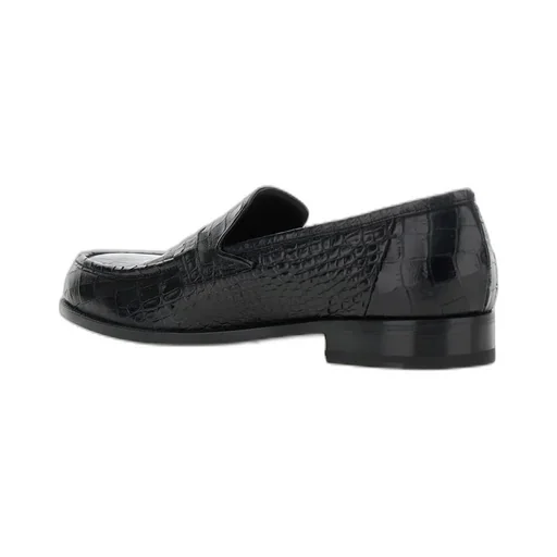 Lidfort Embossed Almond-Toe Loafers