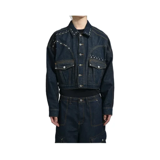 Liam Stud Denim Jacket / Deep Blu