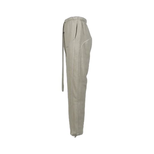 Relaxed Fleece Sweatpant With Piping / Heather Stone/Cloud Wht