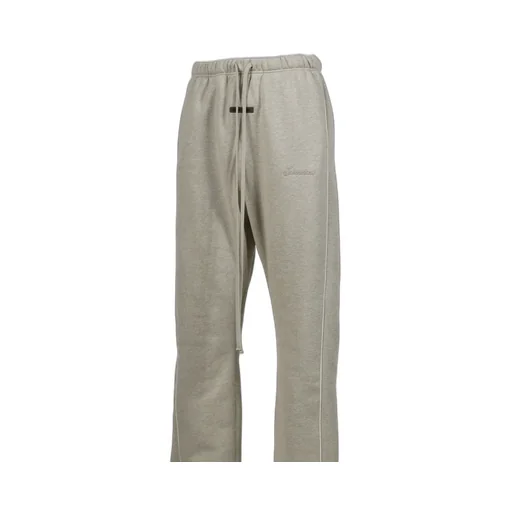 Relaxed Fleece Sweatpant With Piping / Heather Stone/Cloud Wht