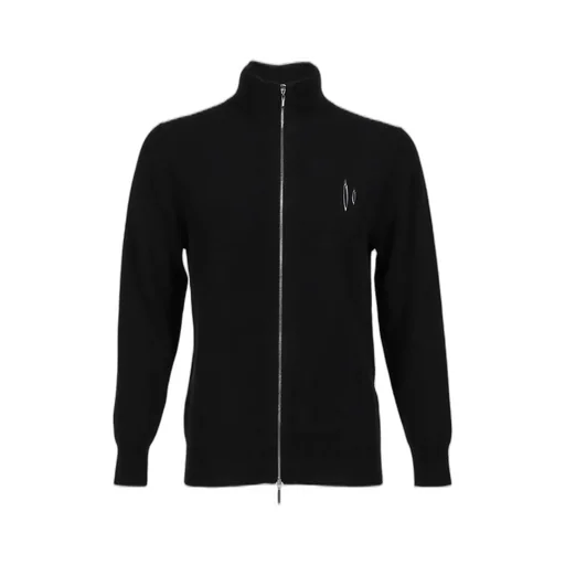 Cashmere Wool Zip Up Sweater / Blk