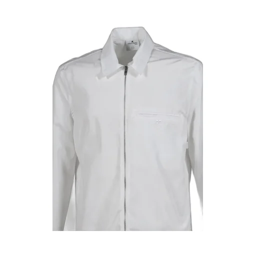 Zipped Poplin Shirt / White