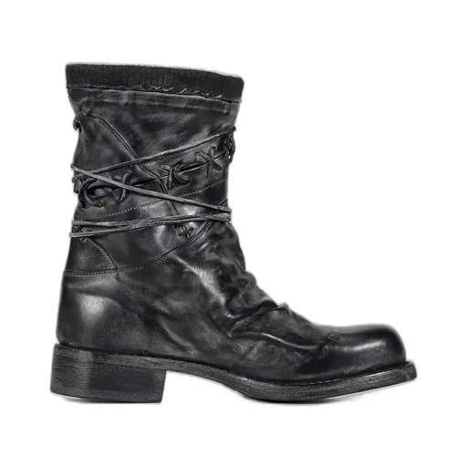 Leather Boxing Combat Boot / Blk
