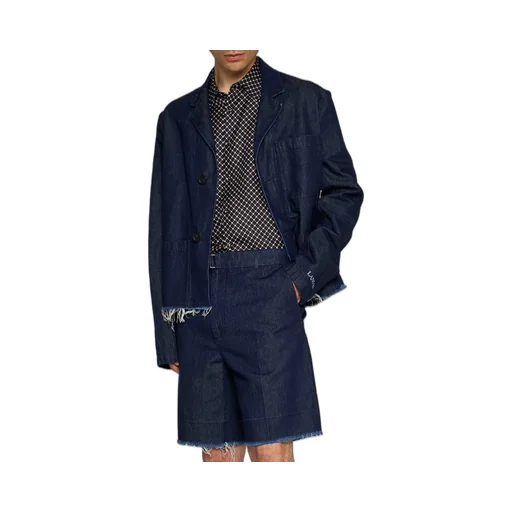 Lanvin Mid-Rise Frayed Denim Shorts