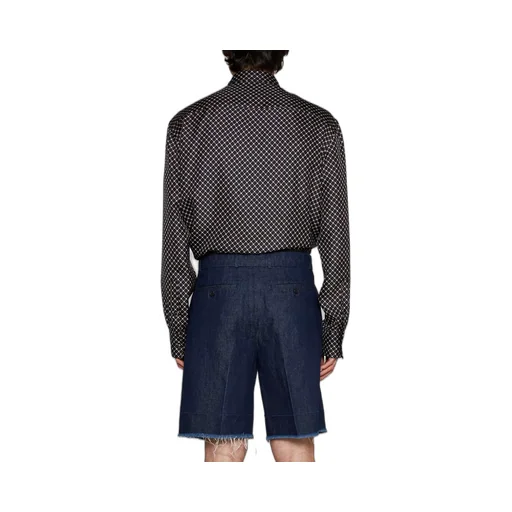Lanvin Mid-Rise Frayed Denim Shorts