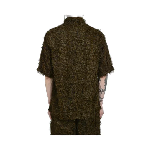 Zip Up Box Shirt / Black / Brw