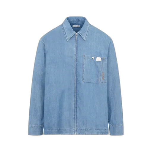 Lanvin Collared Button-Up Denim Jacket