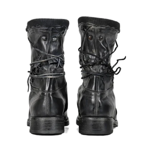 Leather Boxing Combat Boot / Blk