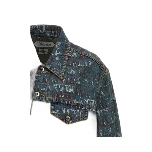 Lanvin All-Over Logo Printed Denim Jacket