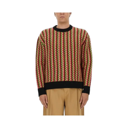 Lanvin Chevron-Motif Crewneck Jumper