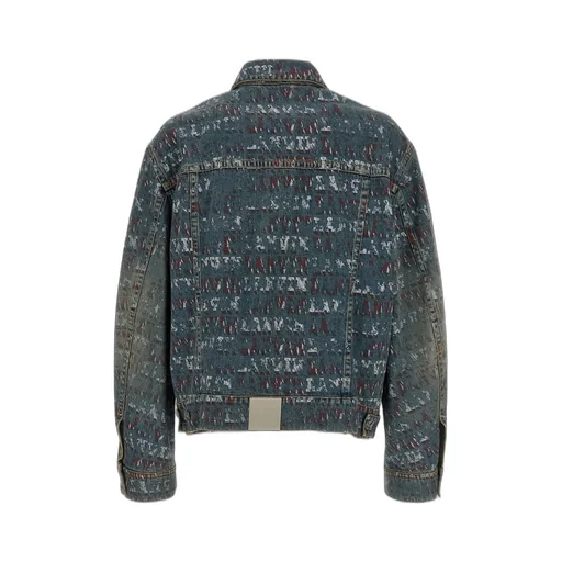 Lanvin All-Over Logo Printed Denim Jacket