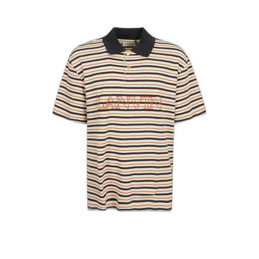 Lanvin Logo Embroidered Striped Polo Shirt
