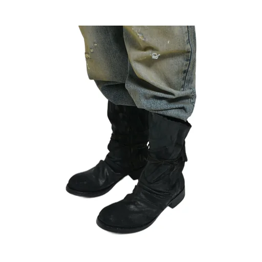 Flap Lace Boots / Black