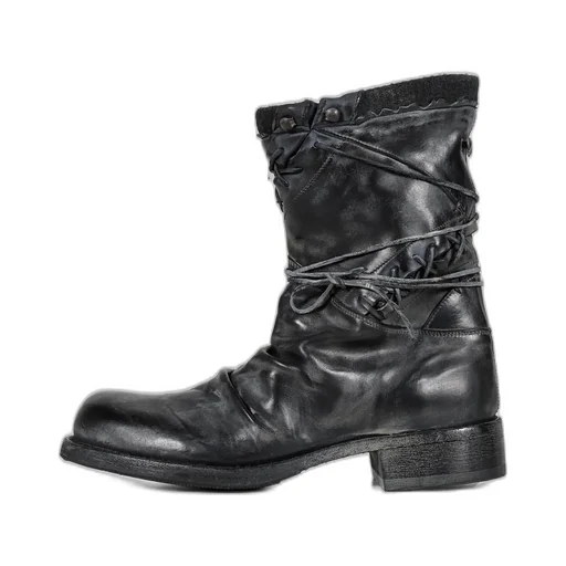 Leather Boxing Combat Boot / Blk