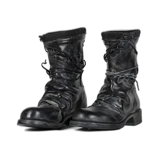 Leather Boxing Combat Boot / Blk