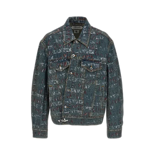 Lanvin All-Over Logo Printed Denim Jacket