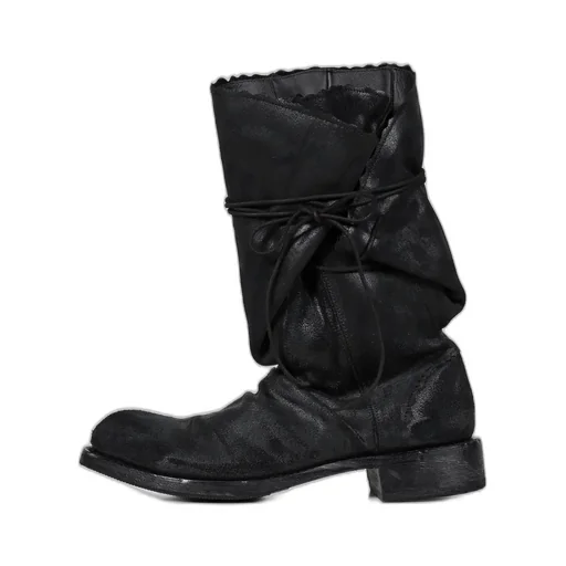 Flap Lace Boots / Black