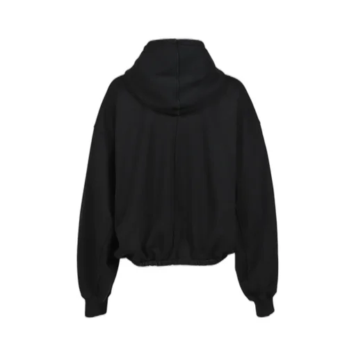 Short Hoodie Zip Up W/Elastic / Blk