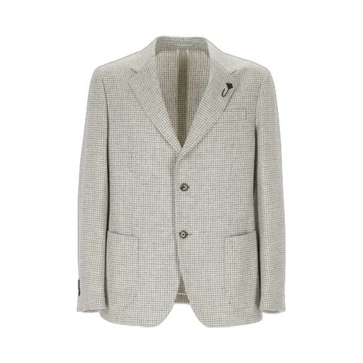 Lardini Single-Breasted Checked Blazer