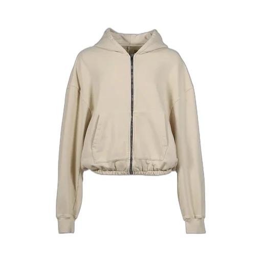 Short Hoodie Zip Up W/Elastic / Kha