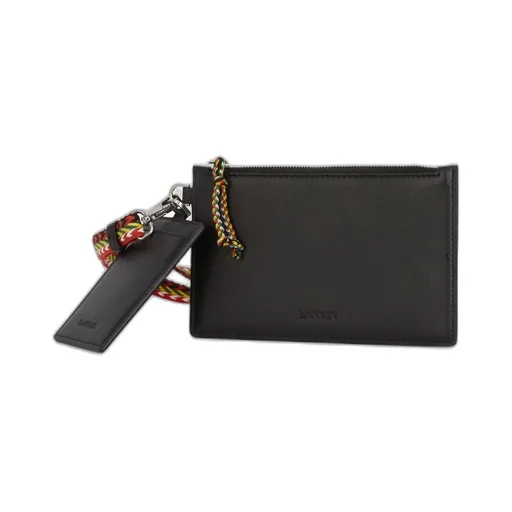 Lanvin Logo Debossed Zip-Up Clutch Bag