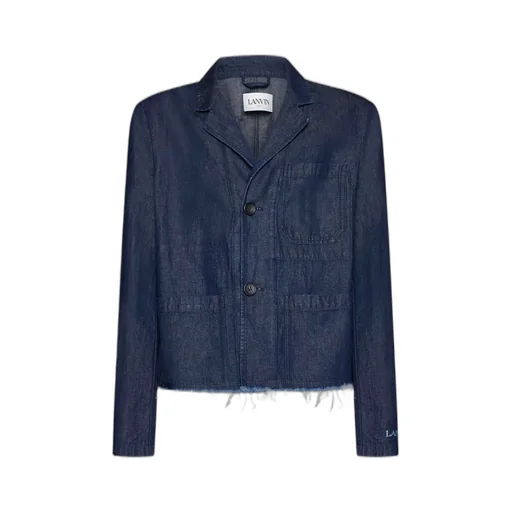 Lanvin Distressed Button-Up Denim Jacket