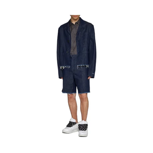 Lanvin Distressed Button-Up Denim Jacket
