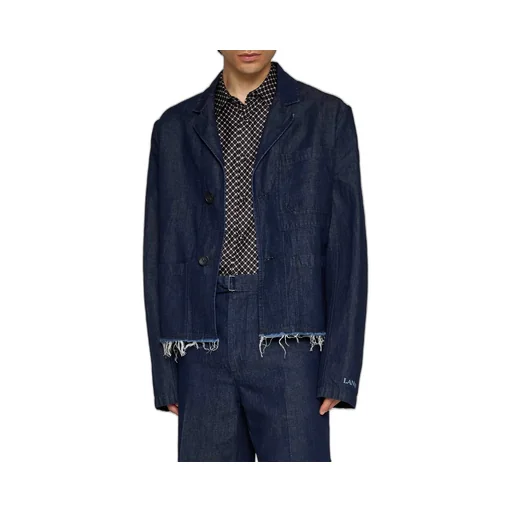 Lanvin Distressed Button-Up Denim Jacket