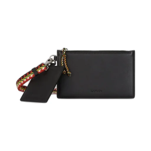 Lanvin Logo Debossed Zip-Up Clutch Bag