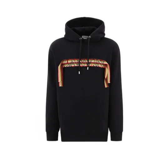 Lanvin Curb Logo Embroidered Drawstring Hoodie