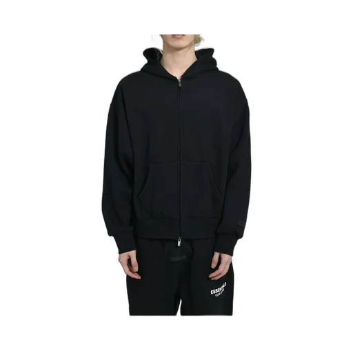 Classic Fit Fleece Zip Up Hoodie / Jet Blk